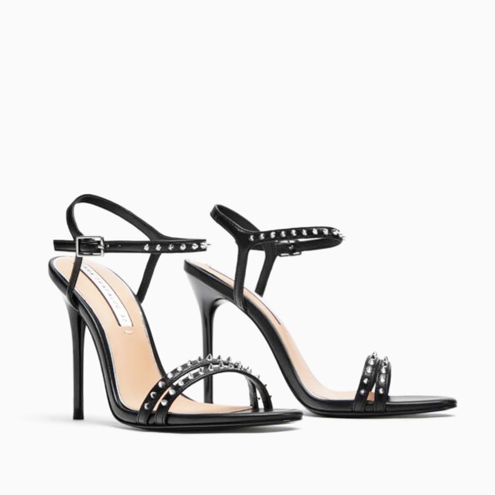 SOLD Zara High Heeled Studded Spiked Sandals 37